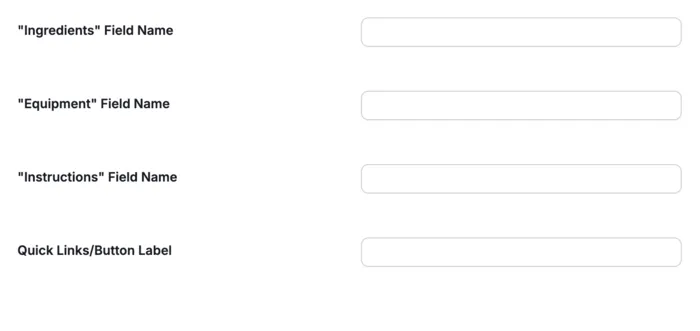 Field name spaces in Tasty Recipes HowTo cards settings