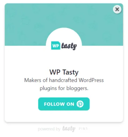 Pinterest follow box from the Tasty Pins plugin