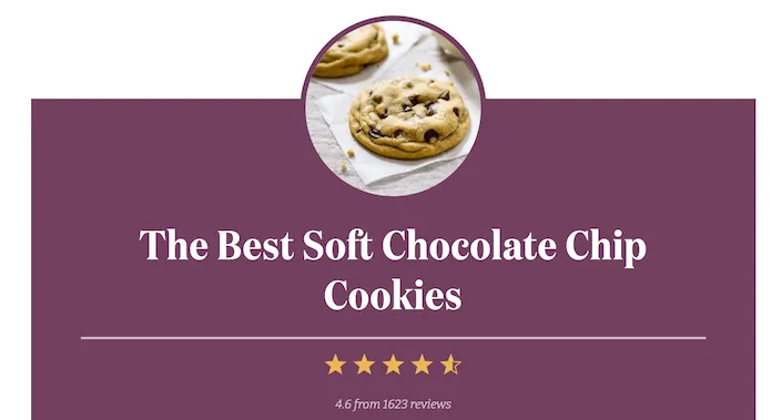 Recipe rating in card