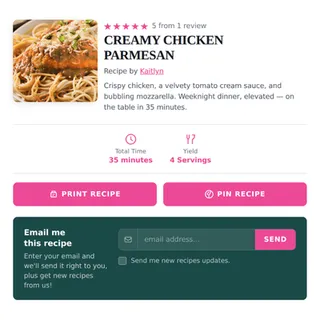 Tasty Recipes card showing Save This Recipe email prompt below the hero image