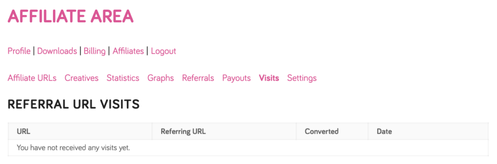 WP Tasty Affiliate Area - Visits