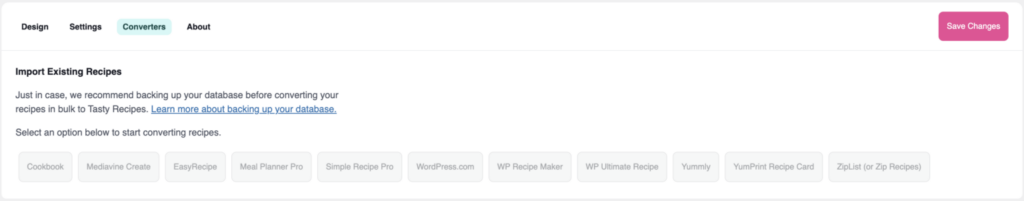 Tasty Recipes Converters Tab