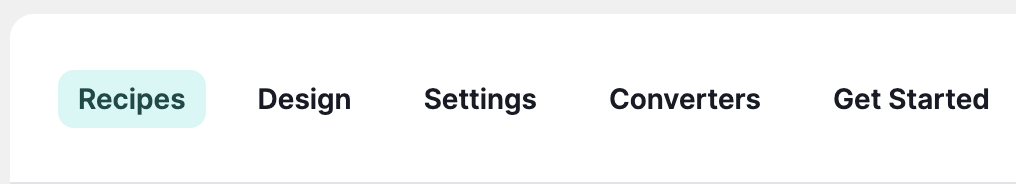 Tasty Recipes Navigation Tab