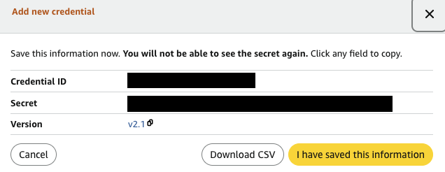 Amazon Creators Credential Page