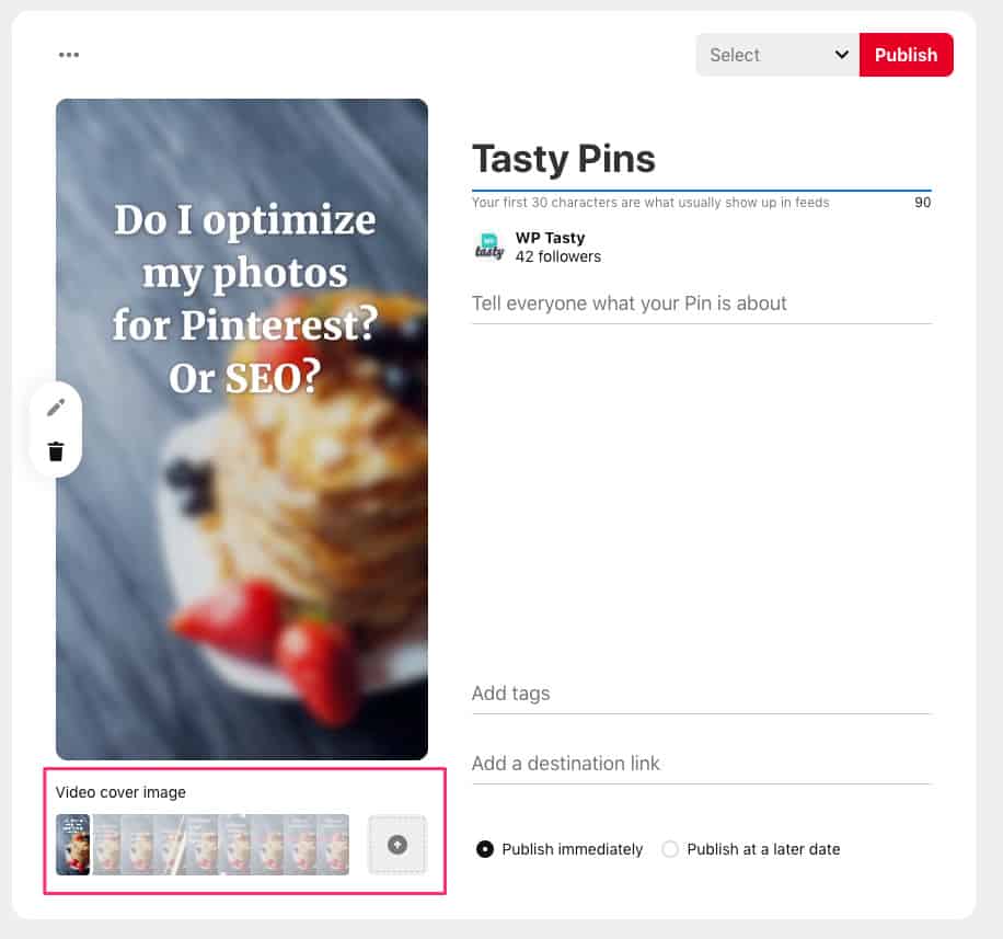 configuration des broches vidéo dans Pinterest