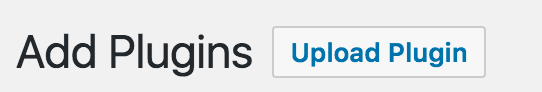 Upload plugins button on "add plugins" page