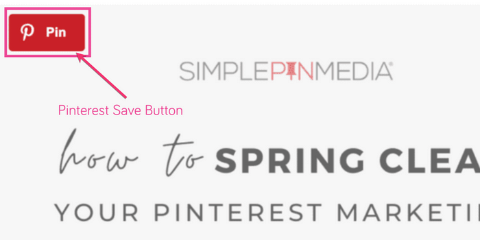 An example of a Pinterest button on a WordPress post image