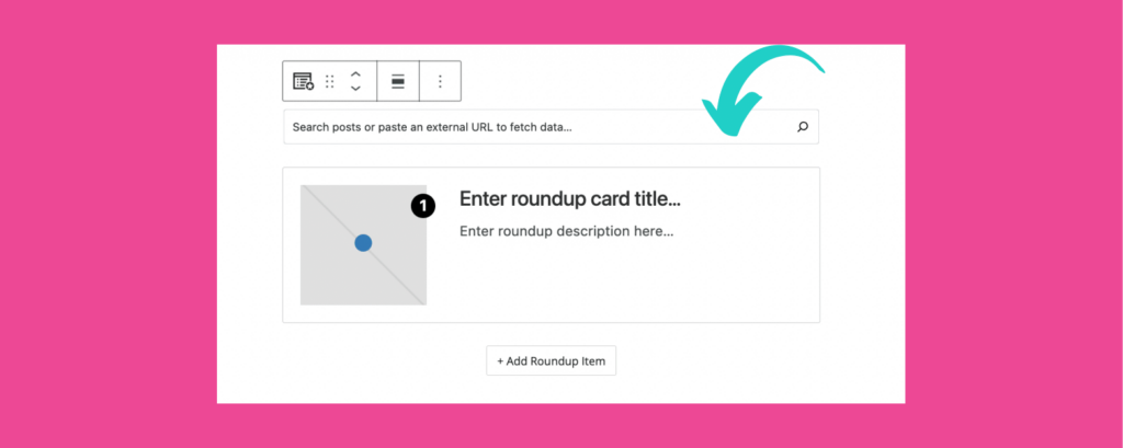 A sample Tasty Roundups card in the WordPress block editor