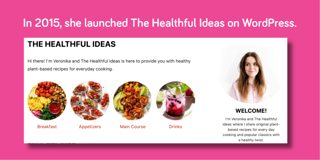 Homepage banner of The Healthful Ideas blog after relaunching on WordPress in 2015.