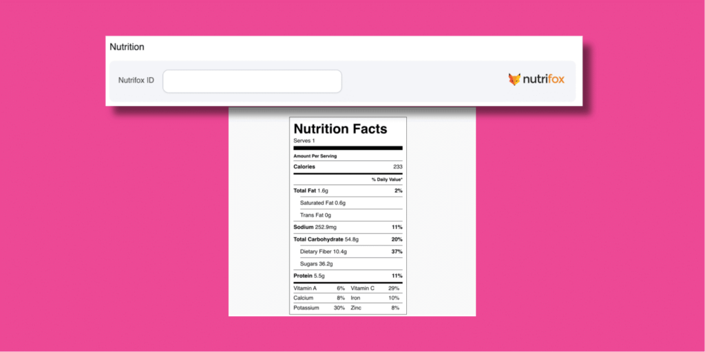 Nutrition label created with Nutrifox embedded in a Tasty Recipes card on The Healthful Ideas blog.
