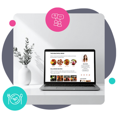 the healthful ideas featured image with her blog screenshot on it