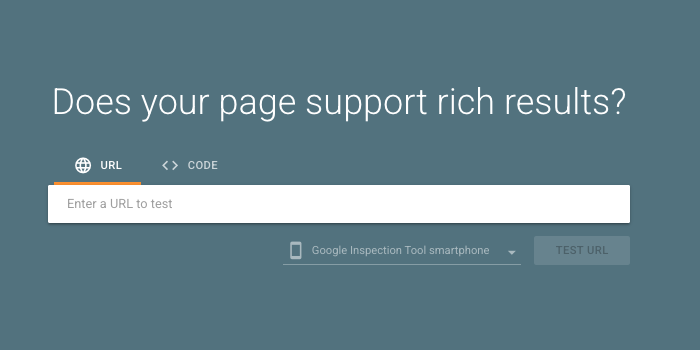 Google Rich Results Test tool with the prompt 'Does your page support rich results?' and a URL input field — used to verify recipe schema markup is working correctly