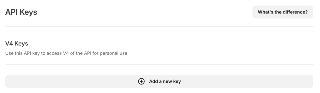 An image showing where to get your Kit API key for Tasty Recipes. Kit developer settings > API Keys > Add a new key.