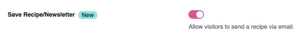 Save Recipe Newsletter Toggle